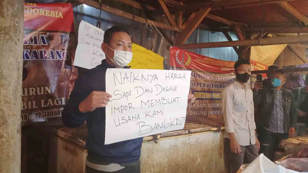Pedagang Daging Mogok Massal Pedagang Daging Mogok Massal