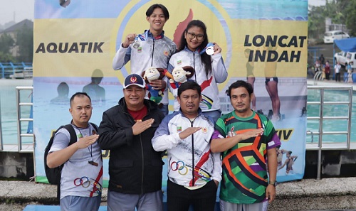 Cabor Loncat Indah Pasangan Campuran Sumbang Medali untuk Kabupaten Bekasi