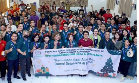 Perbarindo DKI Jakarta dan Sekitarnya Menggelar perayaan Natal di Lapas Pemuda di Tangerang