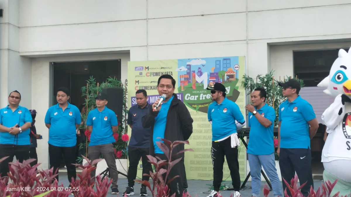 KPU Kabupaten Bekasi Terus Sosialisasikan Tahapan Pemilu 2024 Melalui Car Free Day yang digelar hari Minggu.