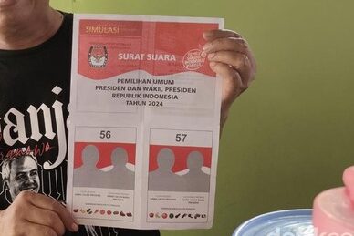 Simulasi Kartu Suara Pilpres Cuma 2 Paslon