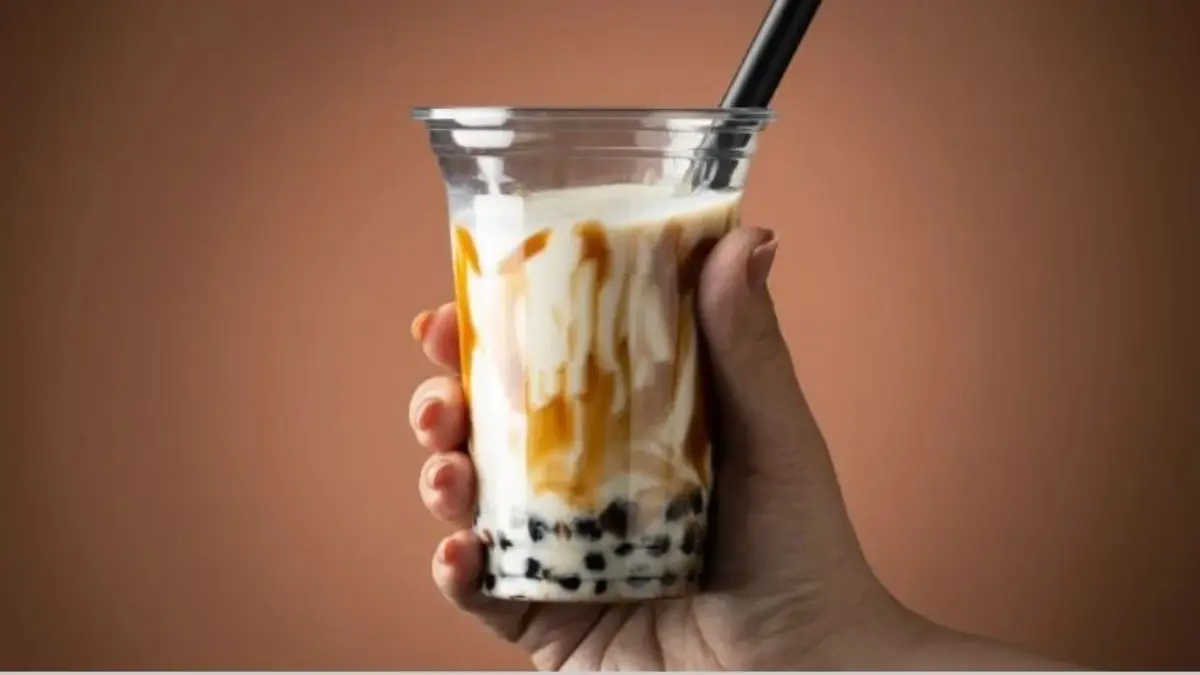 ilustrasi Milk tea boba.