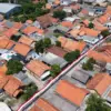 Bendera Merah Putih Terbentang 1 Kilometer di Langit  Kedungwaringin