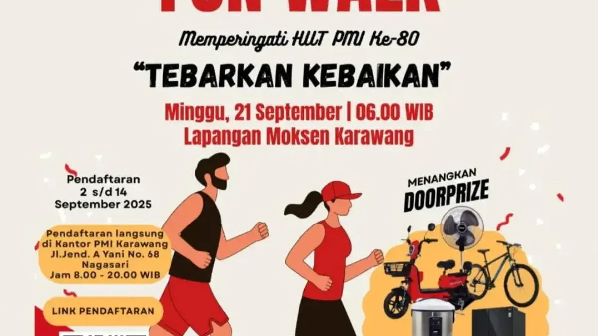 PMI Karawang Gelar Jalan Sehat HUT ke-80, Syaratnya Hanya Perlu Donor Darah