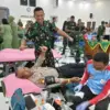 TNI dan Polri di Kabupaten Karawang Kompak Gelar Donor Darah.