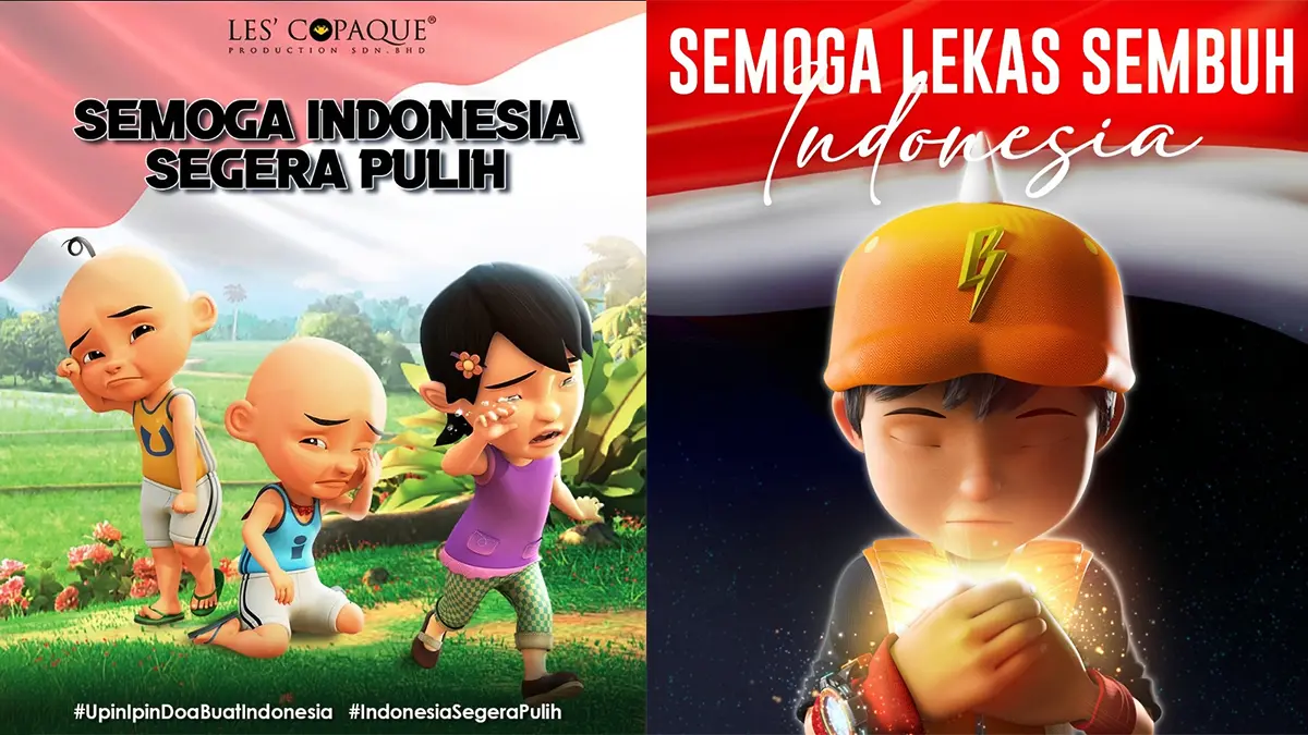 Gestur Haru! BoBoiBoy dan Upin Ipin Sampaikan Doa untuk Indonesia