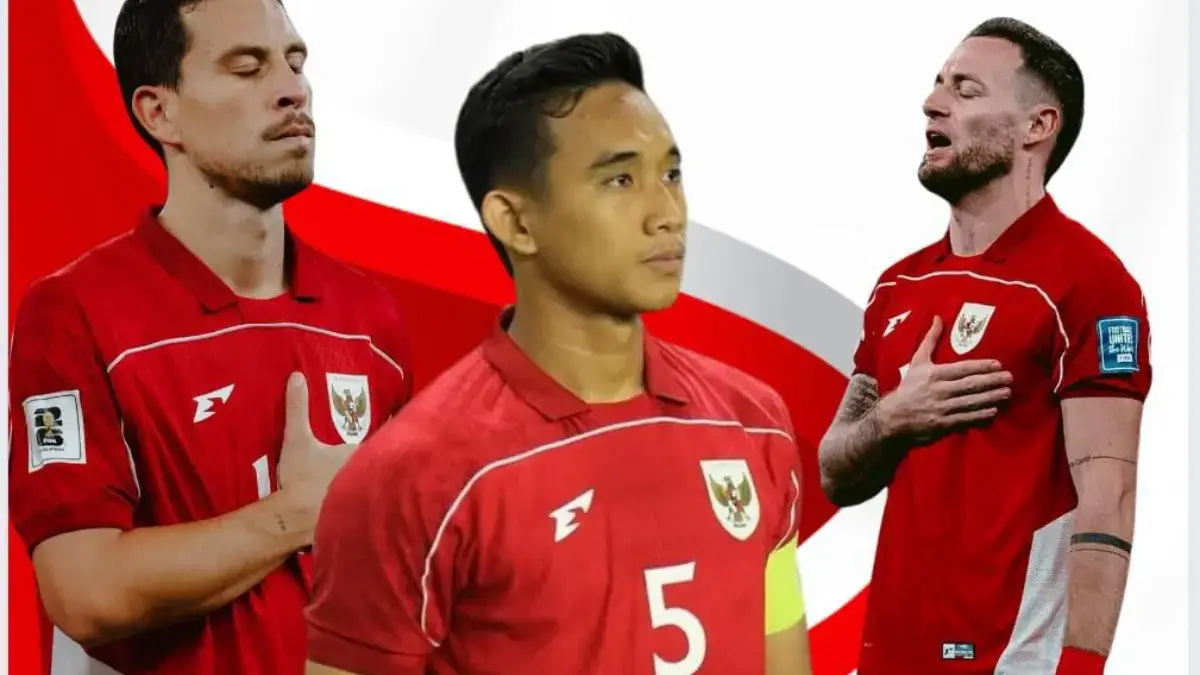 Pemain Timnas Indonesia Tom Haye, Marc Klok dan Rizky Ridho