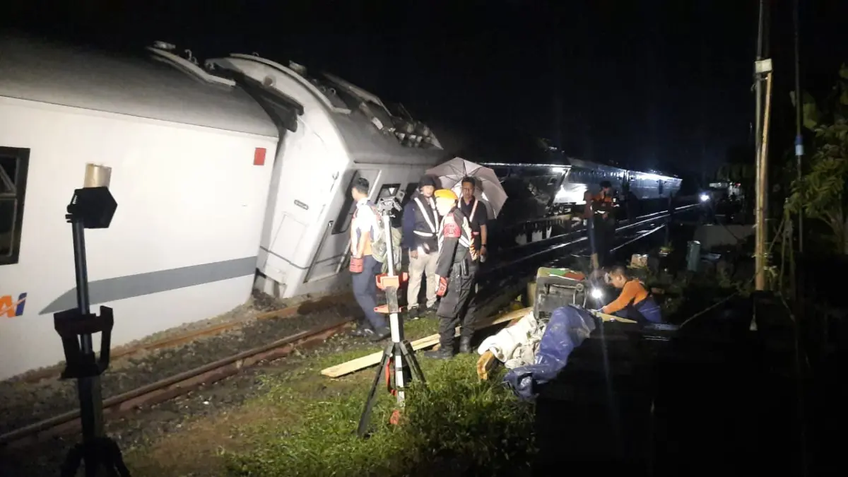 Kondisi Terkini Kereta Anjlok di Kedunggedeh Bekasi Anjlok