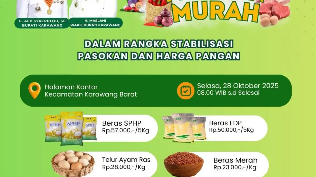 Butuh Kebutuhan Pokok Murah? Ayo Gerudug Kecamatan Karawang Barat! Pemkab Karawang Gelar Pangan Murah di Kecamatan Karawang