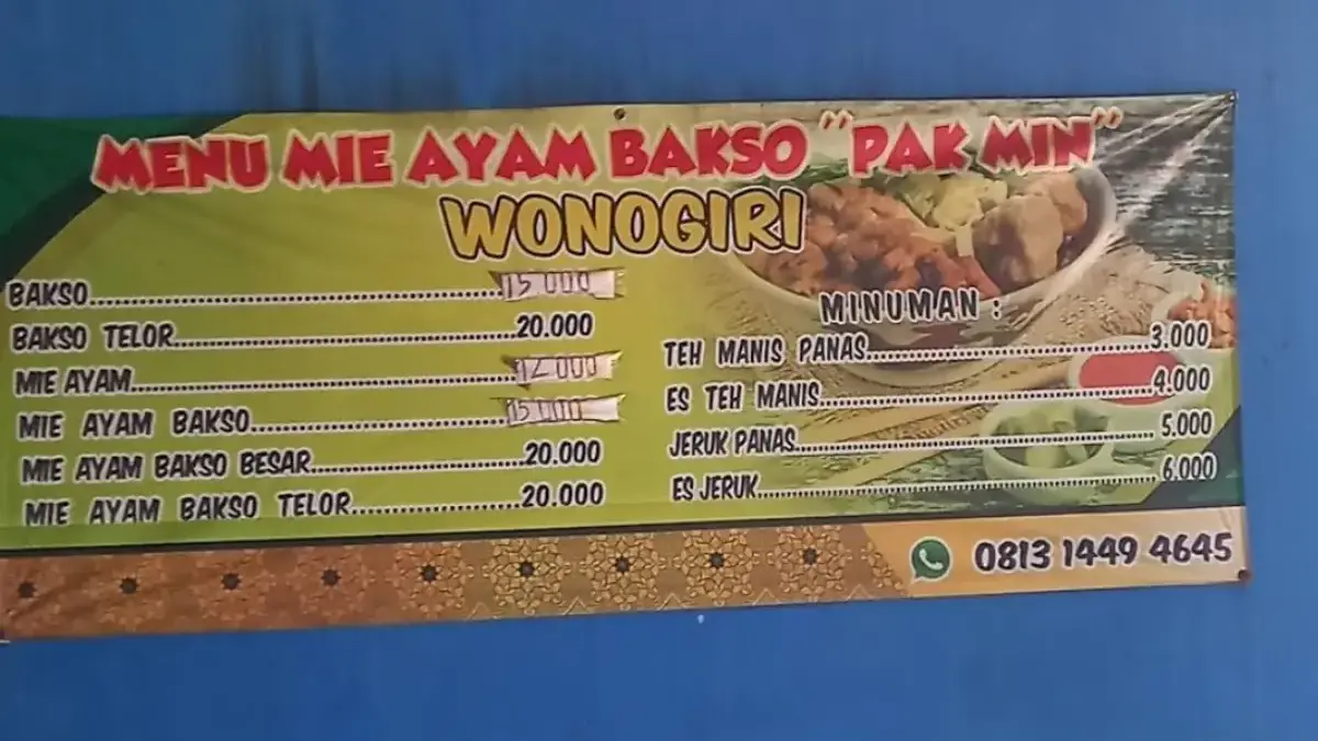Rekomendasi Mie Ayam dan Bakso Terenak di Sekitar Galuh Mas dan Perumnas: Pak Min Mie Ayam Bakso Pak Min Wonogiri Perumnas Karawang