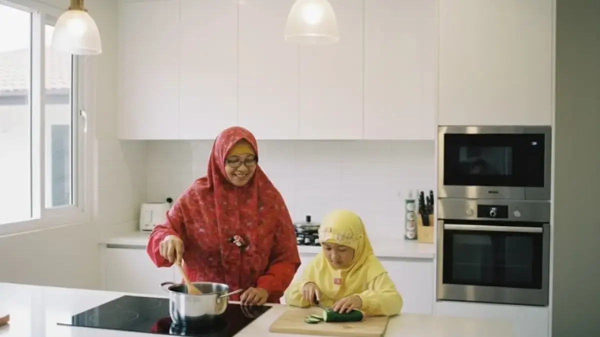 gemini ai foto bareng ibu dan anak
