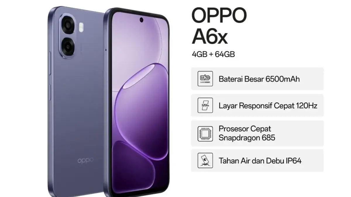 Spesifikasi dan Harga HP Oppo A6x: Ketahanan Baterai Hingga 6.500 mAh Spesifikasi dan Harga HP Oppo A6x