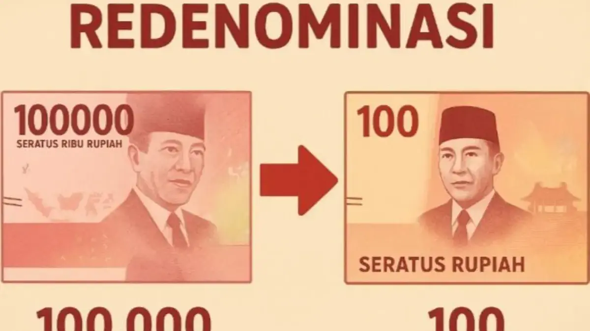 Ilustrasi uang rupiah lama dan baru sebagai gambaran redenominasi