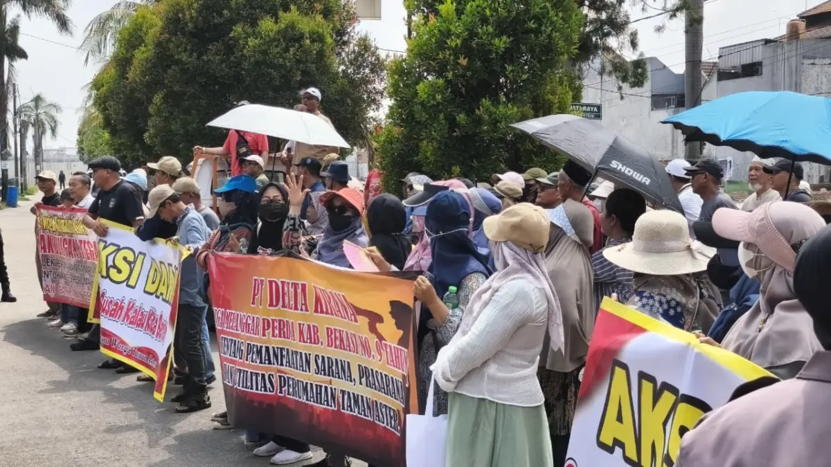 Warga Taman Aster Cikarang Barat Tolak Jalan Utama Dijadikan Jalur Proyek Perumahan Baru Tolak jalan