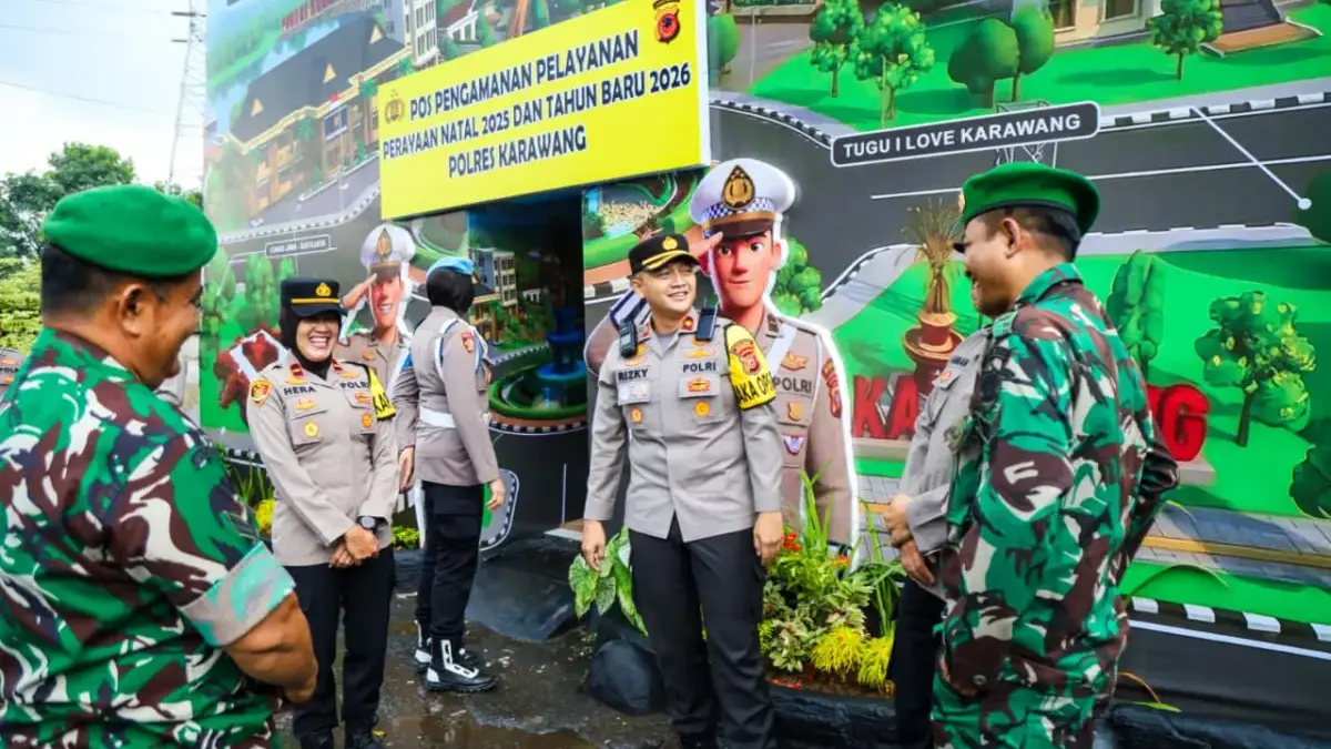 Wakapolres Karawang Kompol Rizky Adi Saputro Tinjau Pos Pam Rest Area KM 62