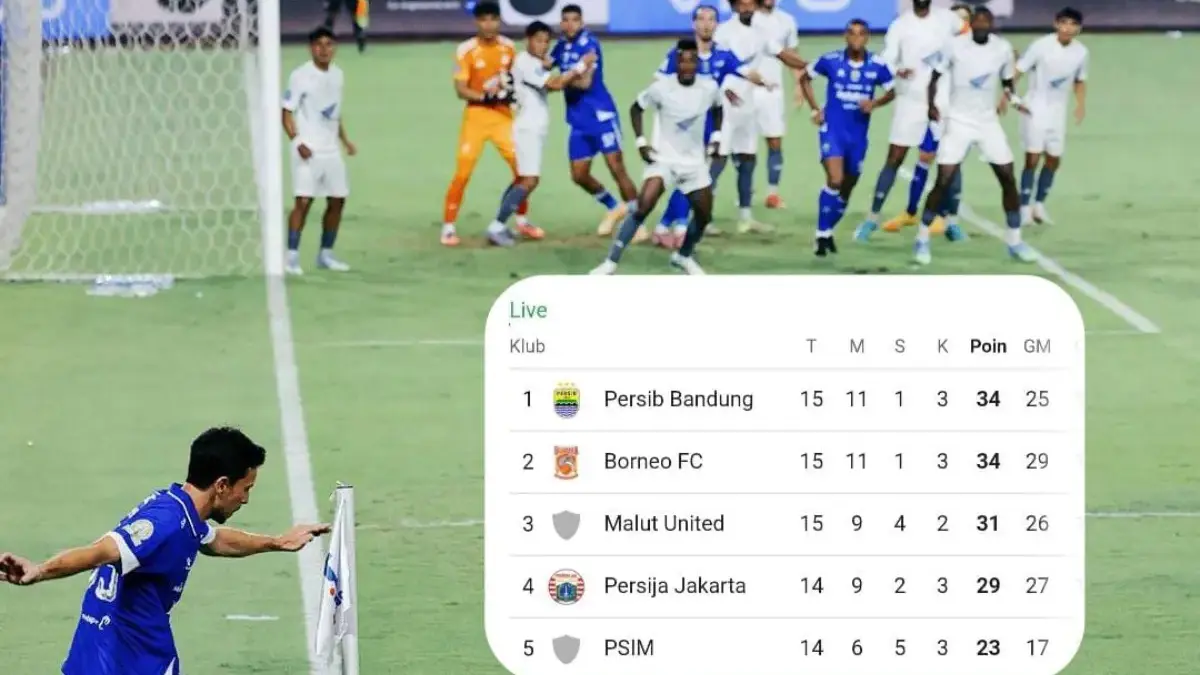 Persib Bandung Tutup Akhir 2025 di Puncak Klasemen BRI Super League
