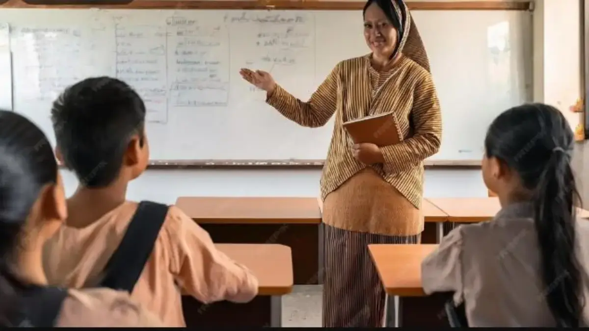 ilustrasi guru mengajar