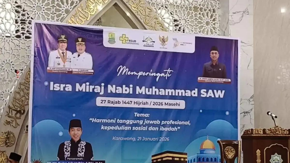 RSUD Karawang menggelar peringatan Isra Mi’raj Nabi Muhammad SAW pada Rabu (21/1/2026)