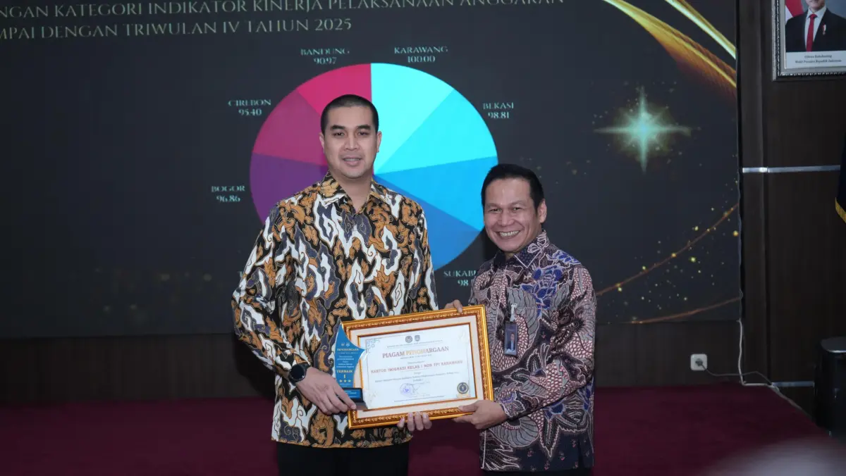 Imigrasi Karawang Raih Tiga Penghargaan Sekaligus pada Anev Triwulan IV 2025 Kantor Imigrasi Kelas I Non TPI Karawang