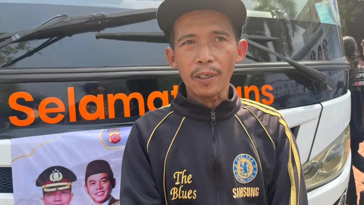 Sarmuji akhirnya berhasil mudik ke Pemalang setelah sebelumnya tiga tahun gagal mendapatkan kuota mudik gratis