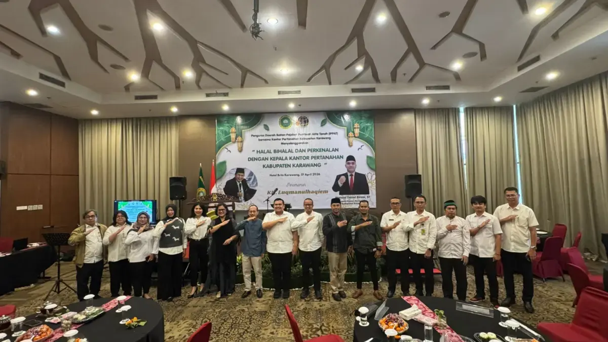 Pengurus Daerah IPPAT Kabupaten Karawang bersama Kantor Pertanahan Karawang mengadakan kegiatan halalbihalal y