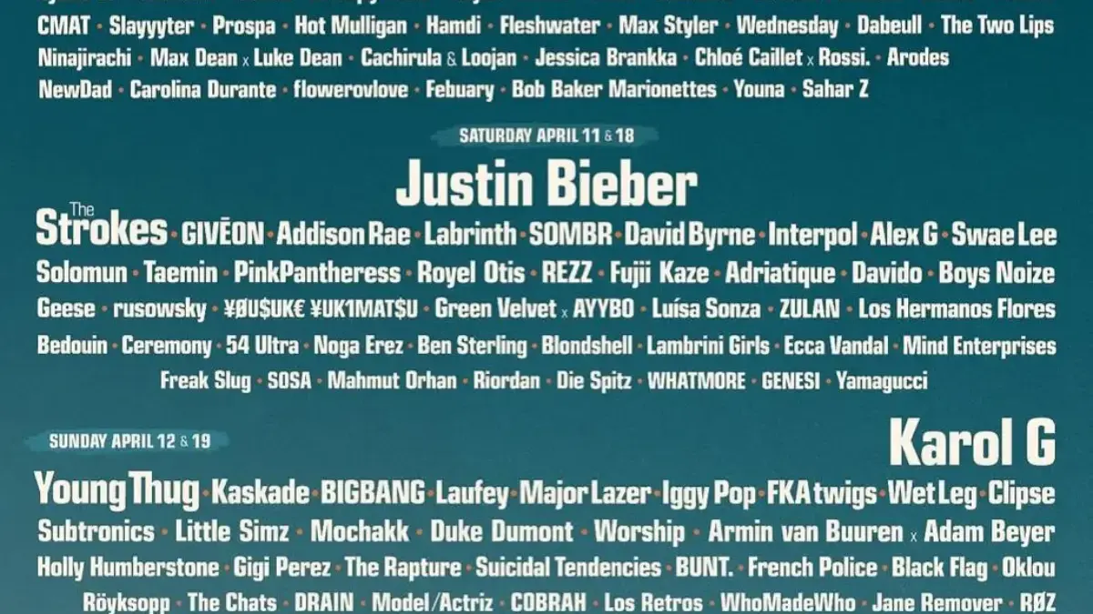 Daftar Lengkap Musisi yang Tampil di Coachella 17–19 April 2026 Pekan Kedua! Semuanya Musisi Kelas Atas Daftar Lengkap Musisi yang Tampil di Coachella 17–19 April 2026 Pekan Kedua!