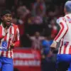 Selebrasi lookman dan Griezmain saat Atletico mencetak gol