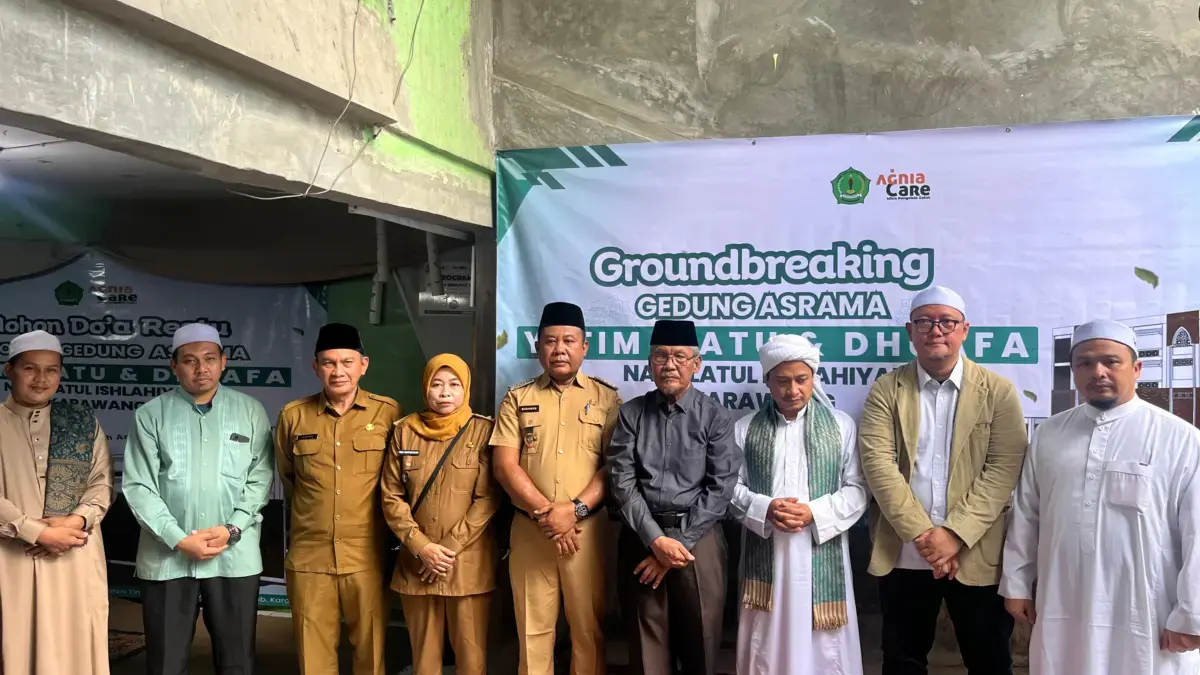 Groundbreaking Yayasan Nahdlatul Islahiyah secara resmi memulai proses renovasi total asrama yatim dan duafa