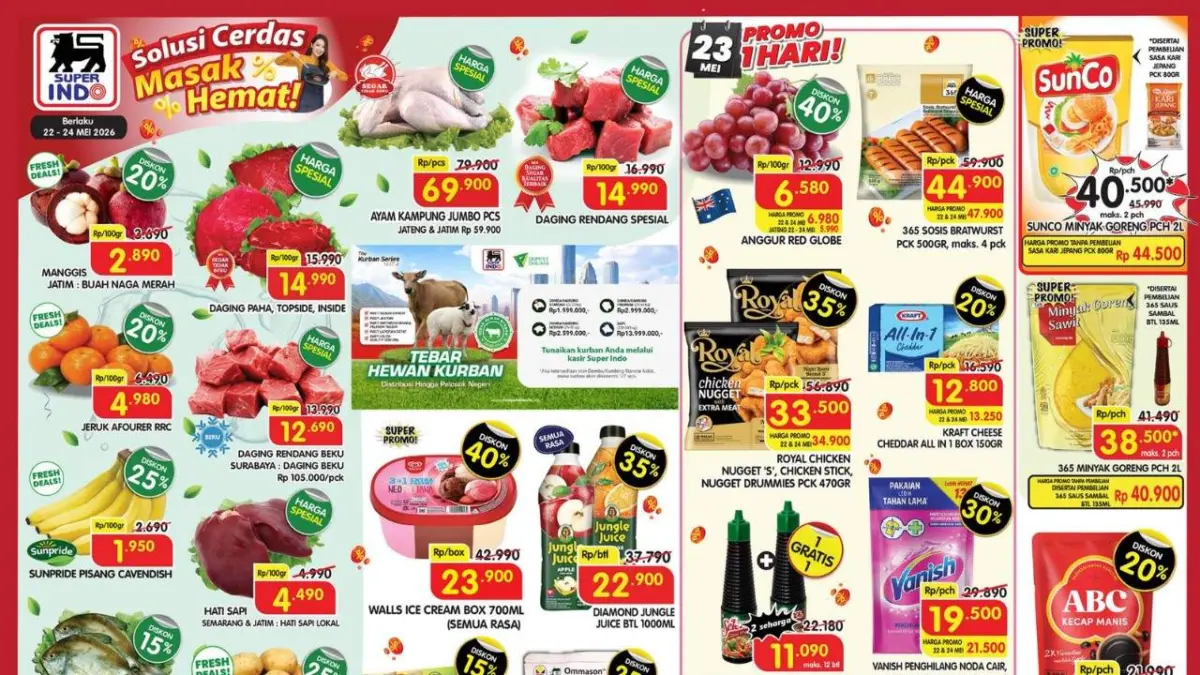 Promo Superindo Terbaru 23 Mei 2026, Banjir Diskon Berbagai Kebutuhan Dapur Katalog Promo Superindo