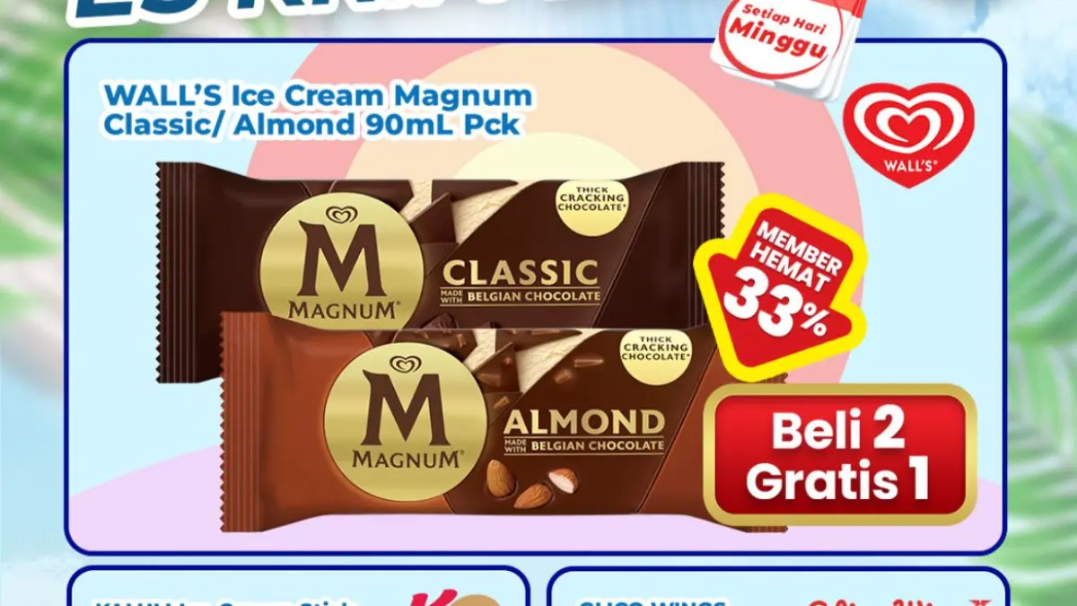 Promo Es Krim Klik Indomaret dengan potongan harga hingga 50 persen.