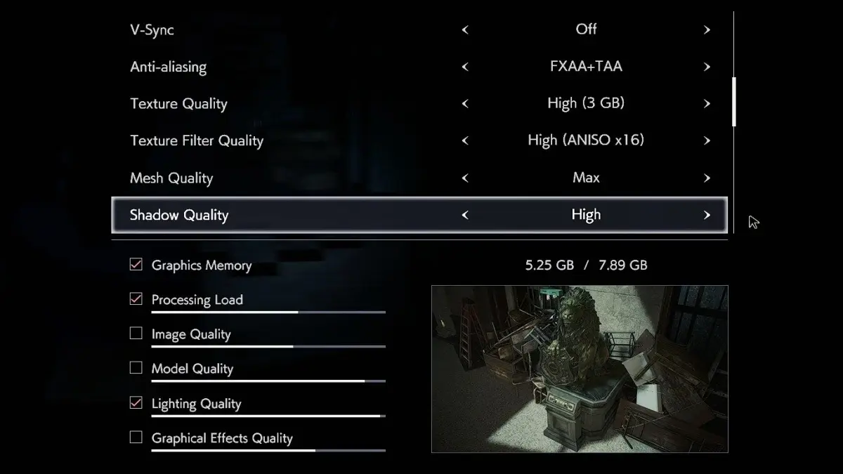 graphic settings