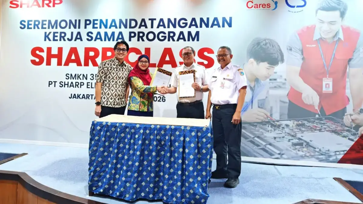 Perkuat Pendidikan Vokasi, Sharp Indonesia Cetak SDM Siap Kerja dan Dukung SDGs Penandatangan Kerja Sama PT Sharp Electronics Indonesia dengan SMKN 35 Jakarta