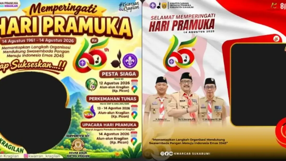 25+ Twibbon Gratis Hari Pramuka 2026 Lengkap Ucapan, Yuk Meriahkan Peringatan ke-65 Tahun! Twibbon Gratis Hari Pramuka 2026