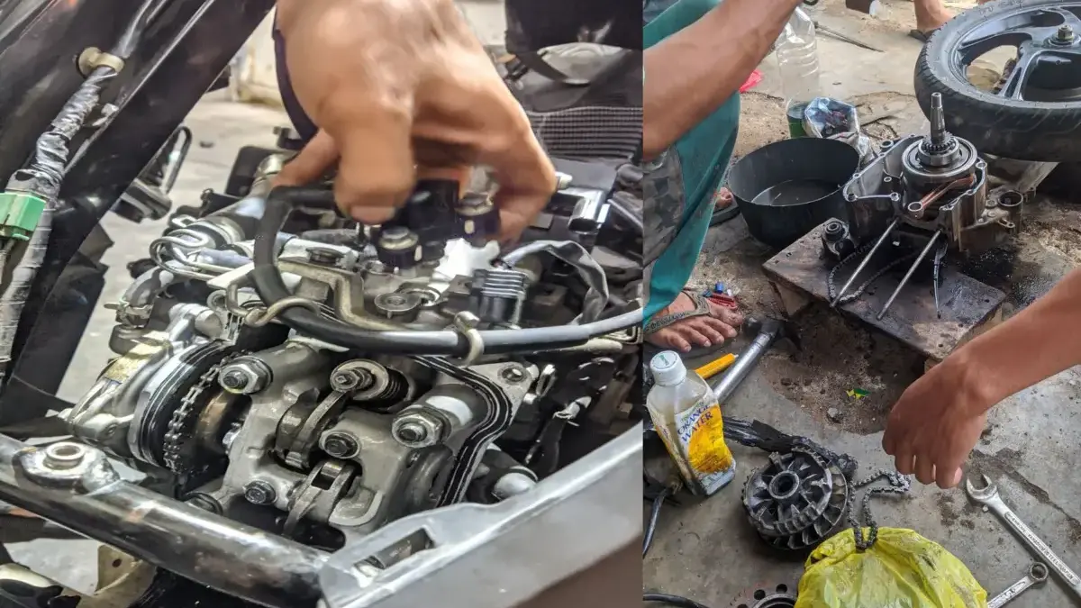 Ilustrasi bengkel motor