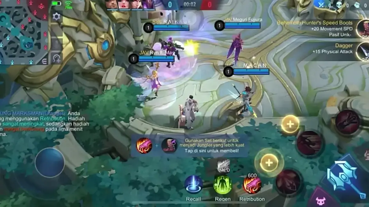 Ilustrasi bermain Mobile Legends.