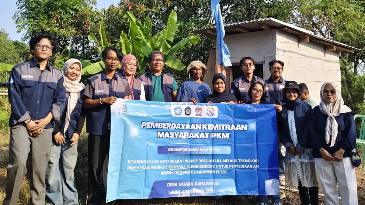 Tim PKM UNSIKA mengembangkan pemanfaatan selulosa eceng gondok sebagai bagian dari teknologi biofiltrasi