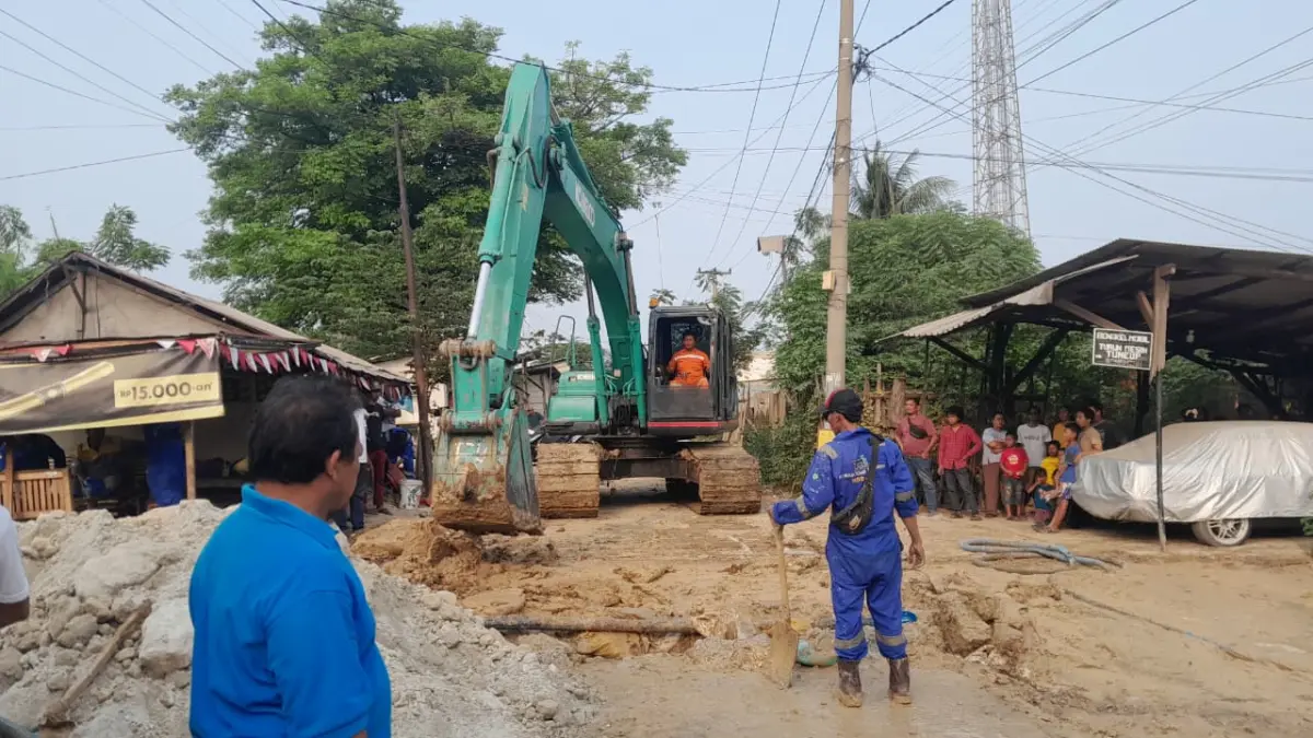 Horizontal Directional Drilling (HDD) pipa Pertamina jalur Cikampek-Pelumpang di Desa Telagamurni